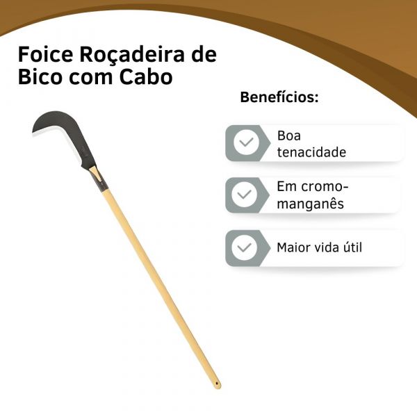 Foice Roçadeira de Bico com Cabo Bellotto