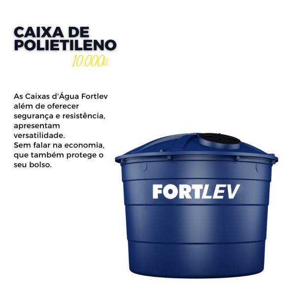 Caixa de Polietileno 10.000L Com Tampa Fortlev