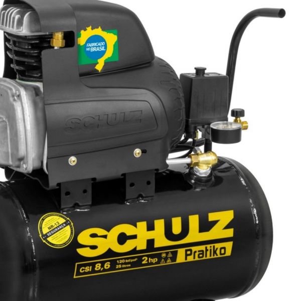 Compressor De Ar 2,0CV 25 Litros CSI 8,6 Pratic Schulz