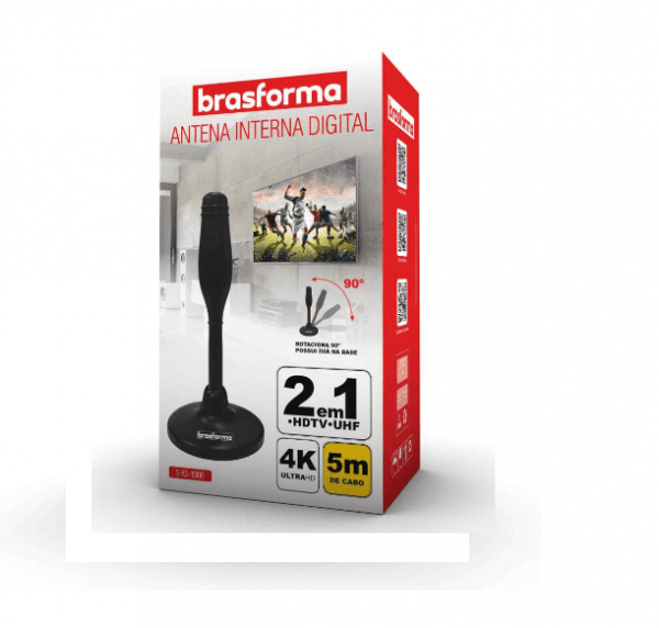 Antena interna UHF digital HDTV SHD-1000 Brasforma