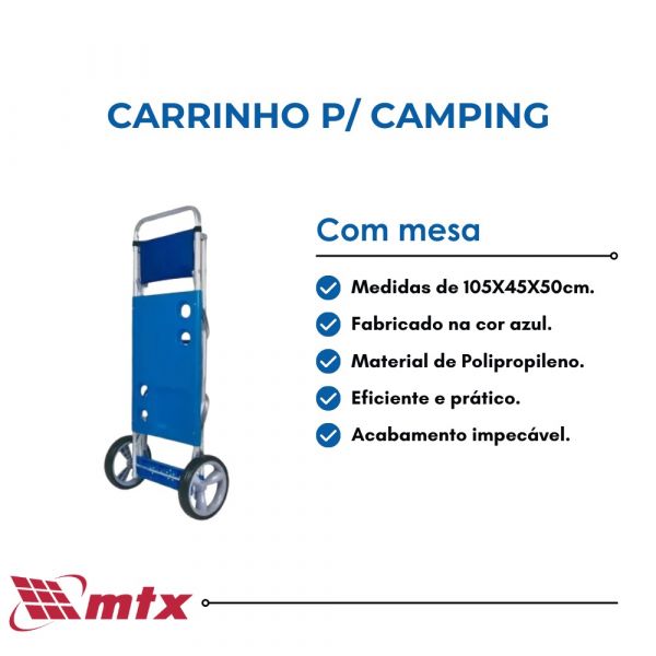 Carrinho Para Camping Com Mesa 105X45X50cm Palisad Mtx