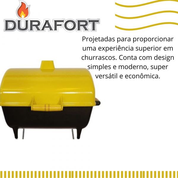 Churrasqueira Gold De Alumínio Com Tampa Amarela Durafort