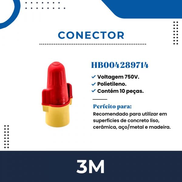 Conector Torção Vermelho E Amarelo Com 10 Peças 3M