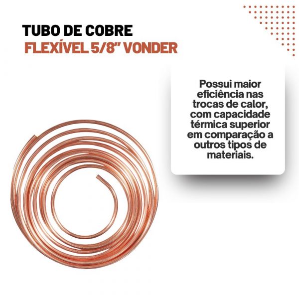 1Kg Tubo De Cobre Flexível 5/8” Vonder
