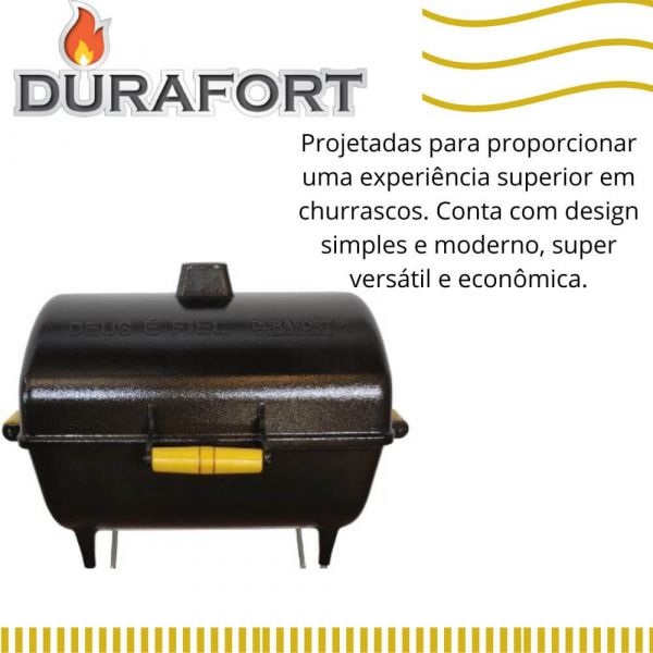 Churrasqueira Gold De Alumínio Com Tampa Craquelada Durafort