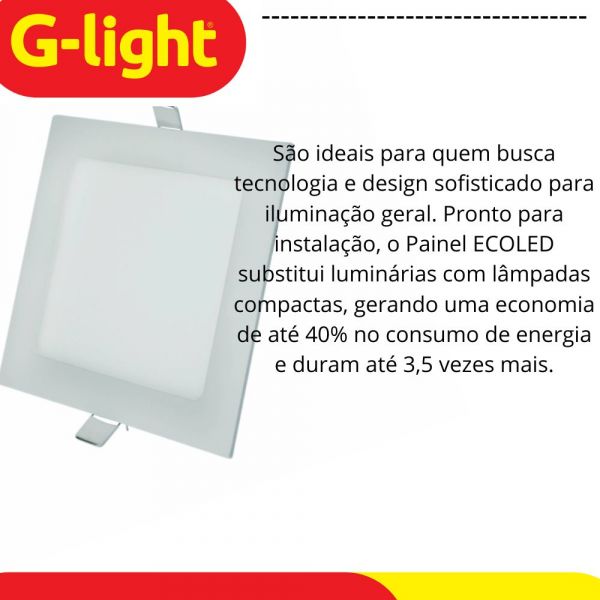 Luminária Led Quadrada Embutir 12Watt G-Light