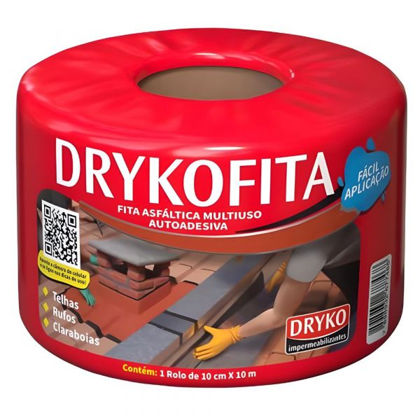 Fita Asfáltica com Alumínio Drykofita Terracota 10cmx10m Dryko