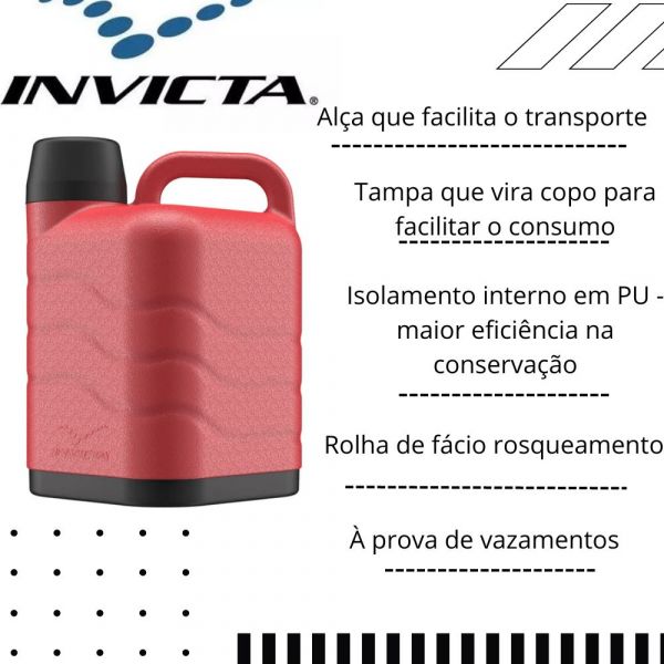 Garrafa Térmica Vermelha Pro 5 Litros Invicta