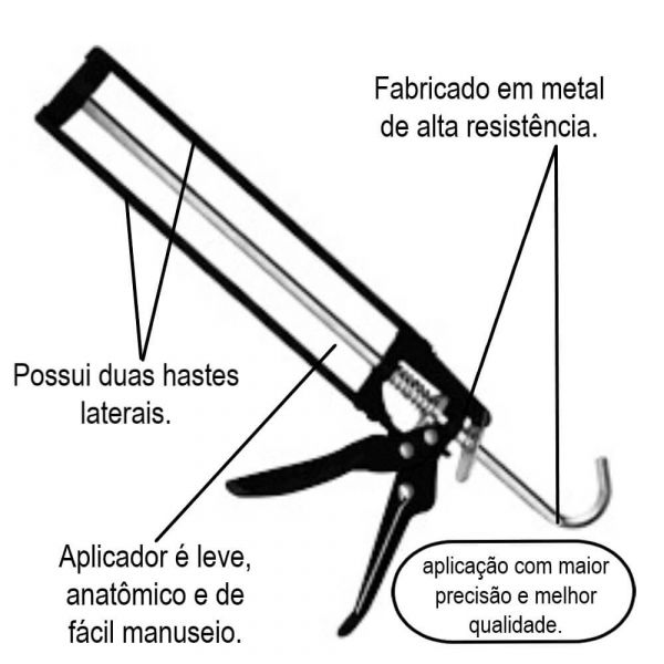 Pistola Aplicadora Para Silicone Modelo 208 Tek Bond