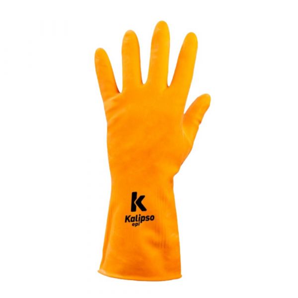 Luva Segurança Borracha Latex G Orange Kalipso