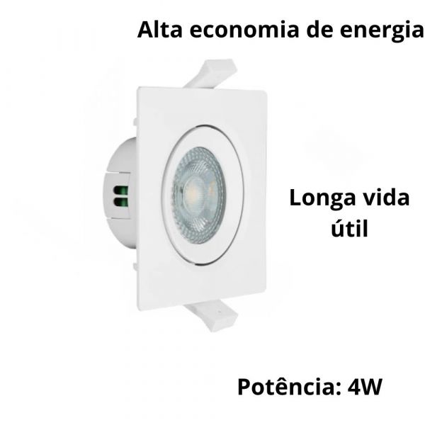 Luminária Spot Led Quadrado 4w Led 3000K G-Light