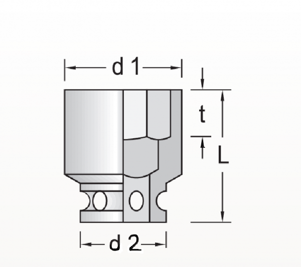 Chave Soquete Sextavado de Impacto 1/2x27mm- Robust