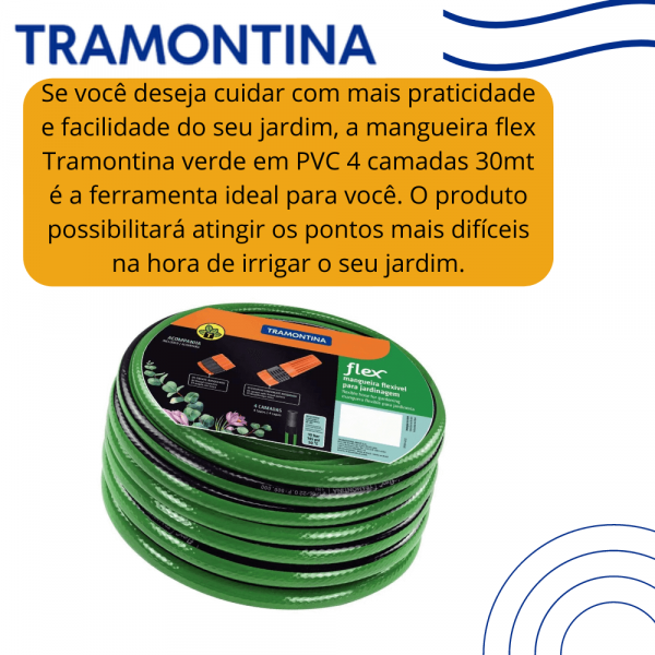 30 Metros Mangueira Para Jardim 1/2 Pol. Tramontina 79167/300