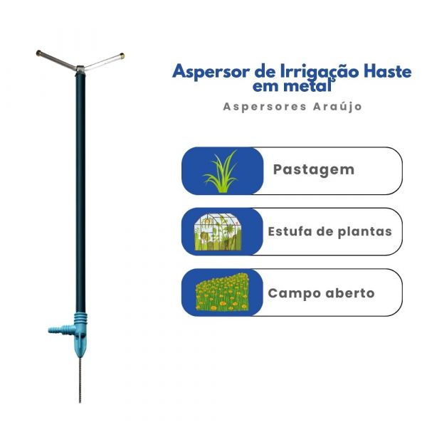 Aspersor de Irrigação Haste em Metal de 50 cm Aspersores Araújo