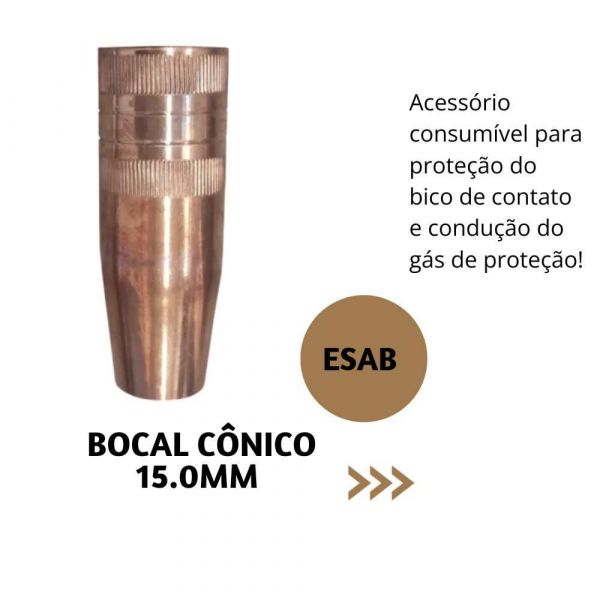 Bocal Cônico 15.0mm TBi PRO 353/453/463 XP Para Tocha Esab 