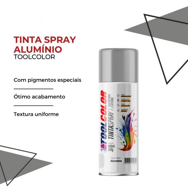 Tinta Spray Alumínio 400ml Toolcolor