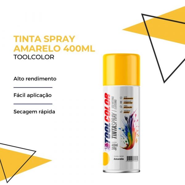 Tinta Spray Amarelo 400ml Toolcolor