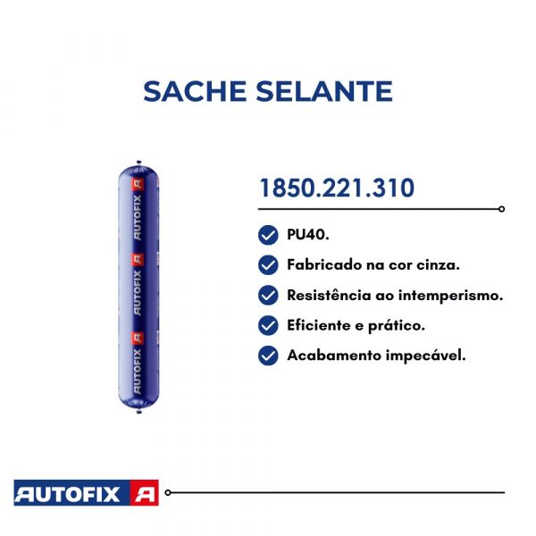 Sachê PU40 Selante Profissional Cinza 800g Autofix