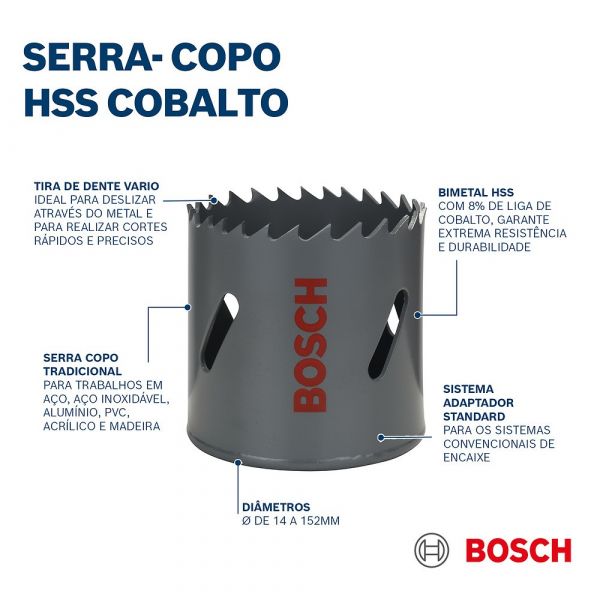 Serra Copo Bimetálica HSS Cobalto 17 mm, 11/16 Pol. Bosch