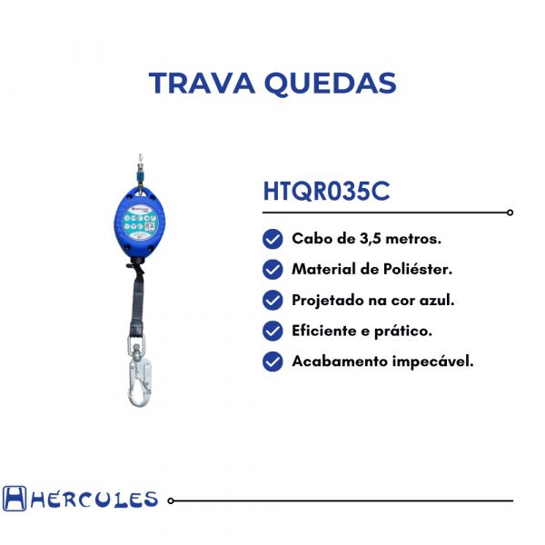 Trava Quedas Retrátil HTQR035C 3,5 Metros Hercules   