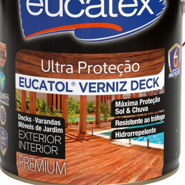 Verniz Eucatol Deck Premium Natural Semi Brilhante 3,6 Litros Eucatex